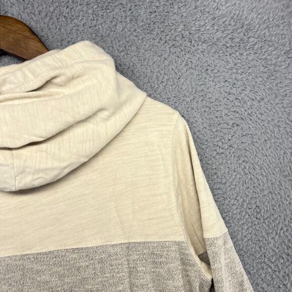 Abercrombie & Fitch Sweatshirt Men's Small Tan Gray Colorblock Hoodie Pullover - Picture 8 of 10